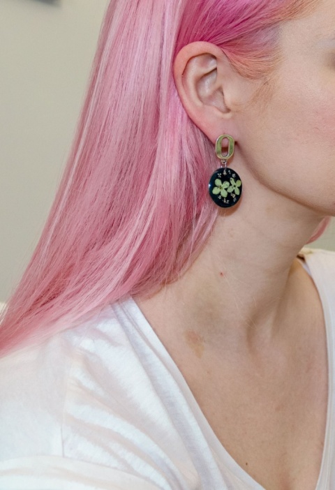 Kolczyki "Granatowa oaza"