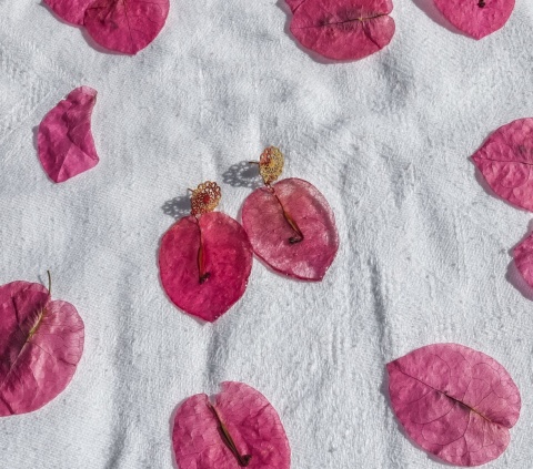 Kolczyki "Różowa bugenwilla"