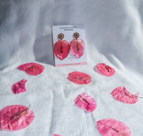 Kolczyki "Różowa bugenwilla"